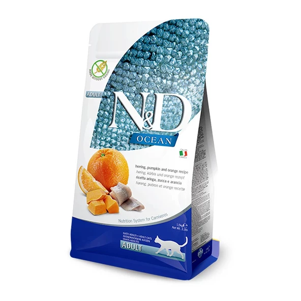 غذای گربه بزرگسالان N&D اقیانوس سیرنگ و کدو...