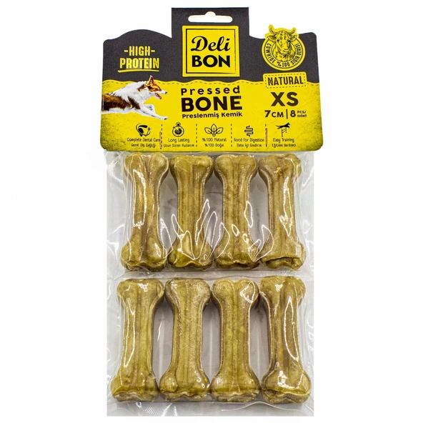 استخوان پرس جویدن سگ چرمی دلیبون 8×7 سانتی...